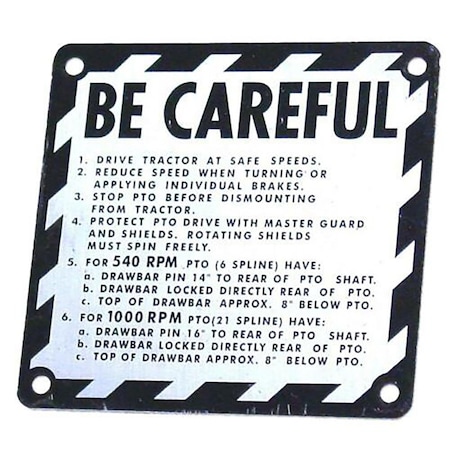Aftermarket "Be Careful" Plate MAE30-1336